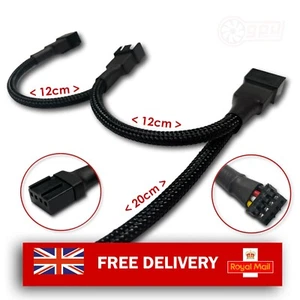 Deshroud Daisy Chain Fan Splitter 4-Pin PWM Fan for PC Radiator / CPU / GPU - Picture 1 of 15