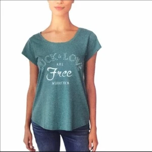 Lucky Brand Womens luck & Love Graphic T-Shirt Size-S,Sea Pine - Picture 1 of 3