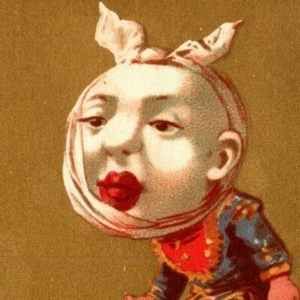 French Gilt Pulling Teeth / Tooth Unmarked Victorian Trade Card Exaggerated - Picture 1 of 3