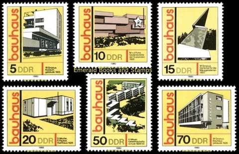 EBS East Germany DDR 1980 - Bauhaus Architecture - Michel 2508-2513 - MNH** Cover