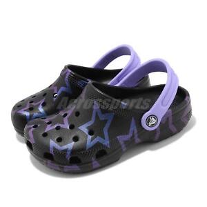 Crocs Classic Disco Dance Party Clog K Stars Black Kids Sandals 208084-97Y