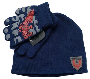 Boy's Kit Beanie Hat & Gloves 2 Piecet Set Blue , NWT - Picture 1 of 2