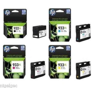 HP 932XL Black + 933XL Cyan Magenta Yellow Genuine Ink OFFICEJET 6100 6600 6700 - Picture 1 of 1