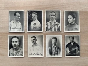 8x Die Deutschen Nationalspieler Kicker Fussball Nürnberg 1938 Zigarettenbilder - Bild 1 von 2