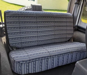 Truck Front bench seat covers Boho navy blue white fits 1961-86 Chevy C/K 10/20 - Picture 1 of 7