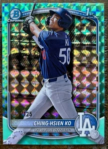 Ching-Hsien Ko 2025 Bowman Chrome 1st Aqua Geometric Refractor 69/125 BCP-224 - Picture 1 of 2