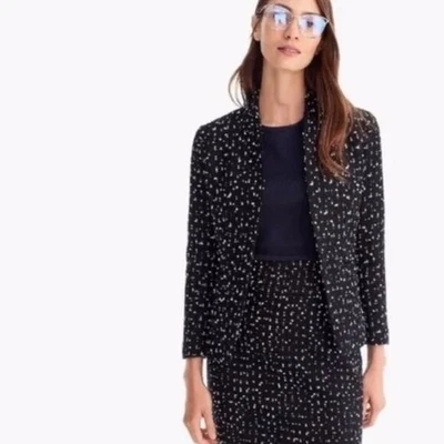 J. Crew 365 粗花呢外出外套夹克,深海军蓝,尺寸 8 J8119 — 第 1/4 张图片