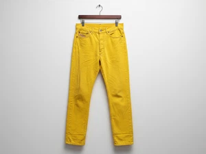 Vintage Y2K Diesel Jeans Womens 28 Yellow Low Rise Bootcut Grunge 90s RARE Denim - Picture 1 of 17