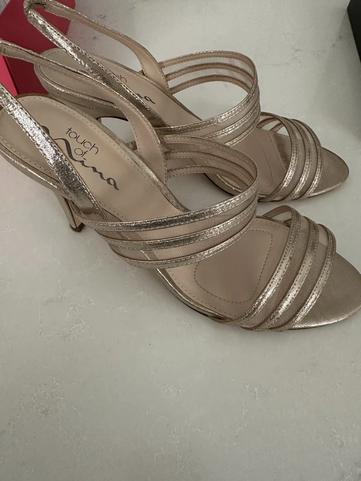 Sandalias de vestir para mujer talla 8M Vernie-FY color topo reflectante Foto 1 de 4