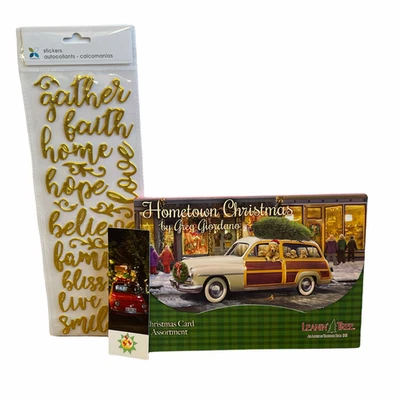 Leanin’ Tree 20 Card Assortment Hometown Christmas w/ Stickers & Bookmark  - Image 1 of 4