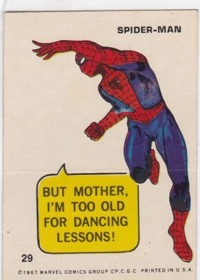 1967 PHILADELPHIA GUM MARVEL SUPER HEROES STICKERS CARD #29 Spider-Man RARE🔥 - Image 1 of 2