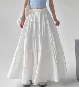 Ahorn Damen elastische Taille Pull-On Stufen Fliege A-Linie Maxirock Gr. L - Bild 1 von 3