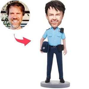 Custom Male Police Officer Bobblehead Personalized Gift for Couples Home Decor - Picture 1 of 2