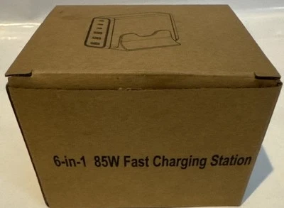 charging station 6 In 1 port 85w USB & Type C Fast Charging W/ Stand - Image 1 of 4