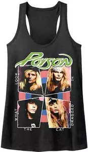 Poison Look What The Cat Dragged In Women's Tank Sleep Shirt Rock Music - Picture 1 of 5