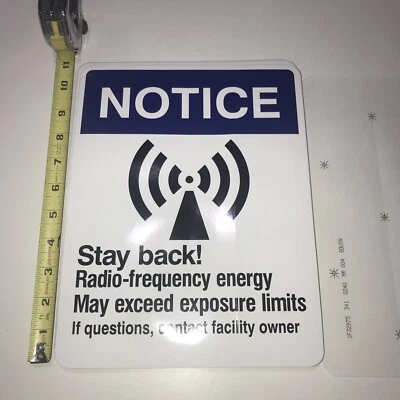 8-STAY BACK-Radio Frequency energy May Exceed exposure limits-3M - Image 1 of 2