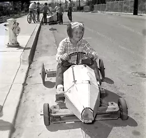 1960er Jahre Kiste Go-Kart Rennwagen Original 120mm Foto Negativ - Bild 1 von 2