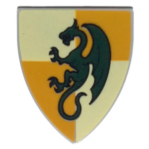 NEW LEGO - Shield - Triangular Dragon on Yellow x 1 - 6918 7187 7946 - Picture 1 of 2