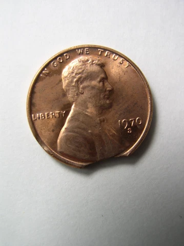 Coin Money 1970 S Penny Error Chipped Planchet Cover