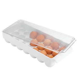 Fridge Binz BPA-Free Plastic Stackable 21 Egg Holder, White, Clear - Picture 1 of 7