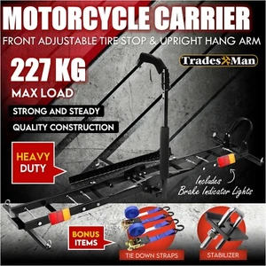 Motorcycle Motorbike Carrier Rack Towbar Arm Rack Dirt Bike Ramp Brake Lights FS - Picture 1 of 12