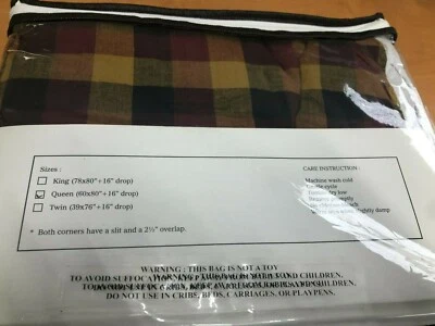 Falda cama queen a cuadros primitivos marcas VHC Foto 1 de 3