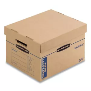 Bankers Box 7710201 15" x 15" x 12" Moving/Storage Boxes - Brown/Blue (8/CT) New - Picture 1 of 7