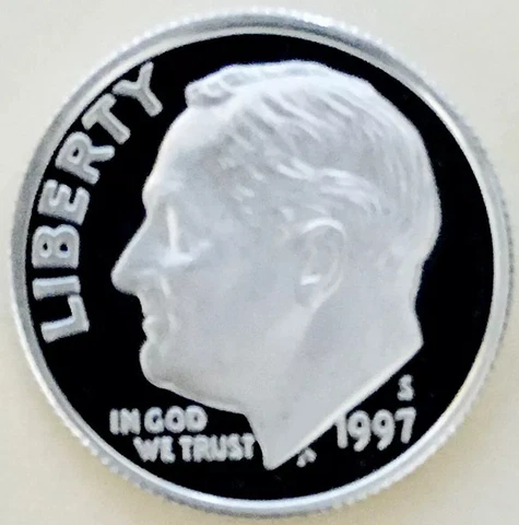 ⭐️1997*90%⭐️SILVER PROOF⭐️ULTRA DCAM⭐️ROOSEVELT DIME! ⭐️SO RARE!⭐️SUPERB GEM⭐️ Cover