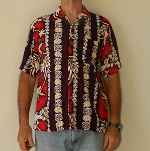 VINTAGE Roger David Hawaiian Tropical Surfy Retro Shirt - Picture 1 of 3
