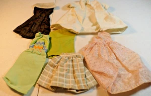 Vintage Barbie & Friends Doll Clothes Lot 3 ~Dresses ~Gowns~Coat~ Skirt ~6 Items - Picture 1 of 4