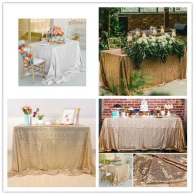 Rechteck Pailletten Glitter Tischdecke Sparkly Tischdecke Cover Hochzeit - Bild 1 von 4