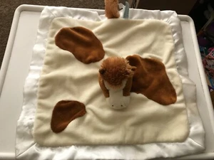 Douglas Baby Cream & Brown Horse Pony Satin Trim Security Blanket Lovey 1328 14” - Picture 1 of 4