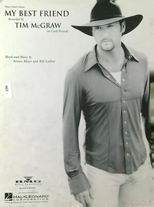 BY BEST FRIEND Sheet Music recorded by Tim McGraw by A Mayo & B Luther 1999 19m - Bild 1 von 2