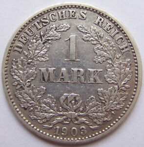 Münze Deutsches Reich Kaiserreich Silber 1 Mark 1903 J in Sehr schön / Schön