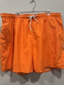 St. Johns Bay Vibrant Orange Above the Knee Swim Trunks Size XXL - Picture 1 of 8