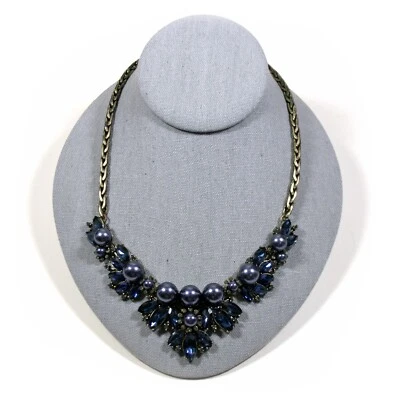 Collar Banana Republic - Estrás Azul y Perlas de Imitación 18-20" (como J Crew) Foto 1 de 4