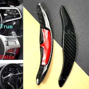 Real Carbon Fiber Black Steering Shift Paddle Extension Fits Macan Cayenne 911 - Foto 1 di 3