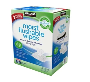 Kirkland Signature Moist Flushable Wipes 632 Ultra Soft Wet Wipes Cleaning 2024 - Picture 1 of 4