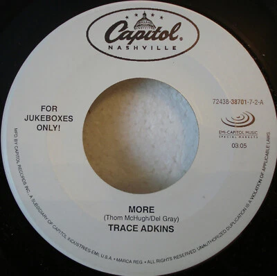 TRACE ADKINS - More / The Night He Can't Remember -  Country 45rpm in Canada - Image 1 of 2