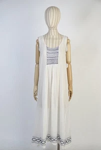 Toast UK 12 US 8 10 M L off white natural tan beige linen midi dress sleeveless - Picture 1 of 16