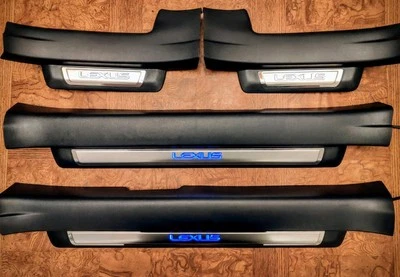 Juego de 4 alféizares de puerta iluminados originales Lexus 2011-2017 CT200h sin cargo publicitario Foto 1 de 4