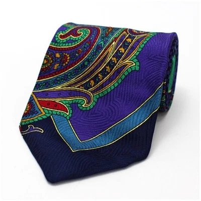 Auténtica corbata de seda Versace, púrpura, patrón cachemir, usada, rango A, VERSUS Foto 1 de 3