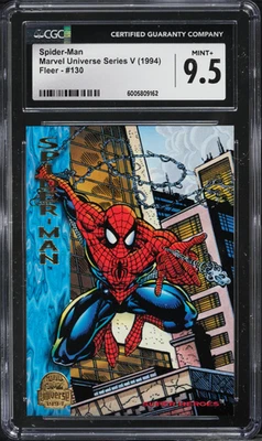 1994 Marvel Universe Series V SPIDER-MAN Peter Parker #130 CGC 9.5 MINT+ - Image 1 of 2
