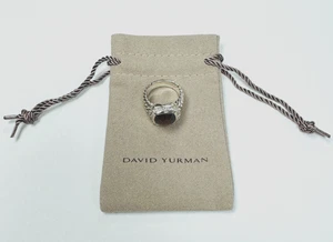 David Yurman 925 Sterlingsilber Rubin Stein mit Diamanten Kabel 7" Ring m. DY Etui - Bild 1 von 7