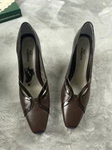 Ros Hommerson Shoes Womens 7.5 Pump Brown Patent Leather Block Heels H40981 - Picture 1 of 5