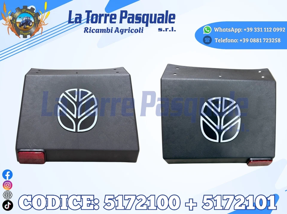 5172100 5172101 COPPIA PARASPRUZZI SX E DX TRATTORE FIAT 70/66 80/66 ecc 43x40cm - Imagen 1 de 1