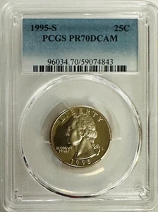 1995-S perfect PCGS PR70DCAM QUARTER ( low price, book value $38) # NA 48 - Picture 1 of 3