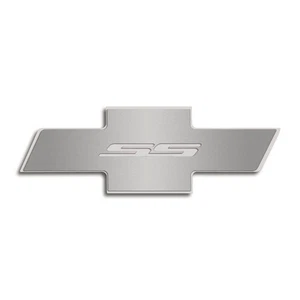 Hood Badge Black Brushed 'SS' Inlay for 2010-2015 Chevy Camaro w/OE Pad[Steel] - Picture 1 of 3