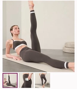 Athleta Salutation Stash High Rise Colorblock 7/8 Legging In Shale/white Size 2x - Picture 1 of 5