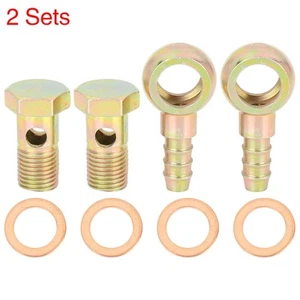2 Sets 14mm Banjo Hose Barb Bolt Fittings Banjo Bolt Washer Bronze Tone Metal - Bild 1 von 6